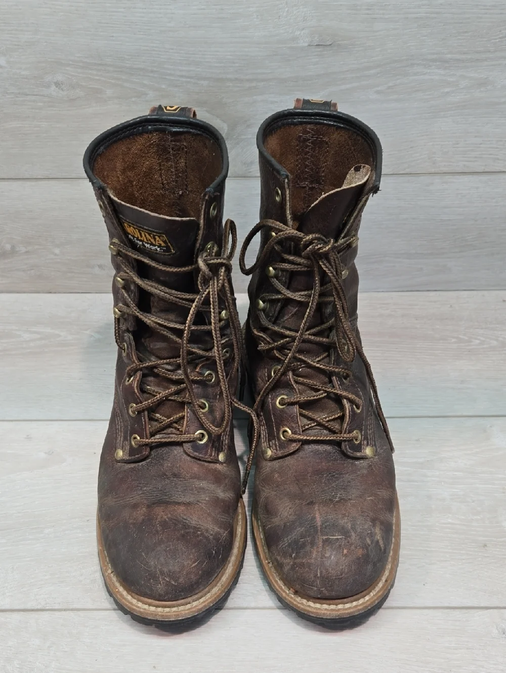 Carolina Men's VGNI18 Logger Leather Work Boots Lace-Up Moc Toe Shoes 9.5D